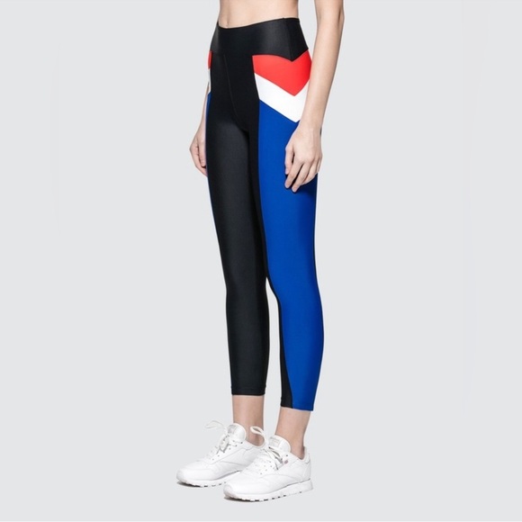 P.E Nation Side Stripe Red White Blue Sporty Athletic Leggings Size XS - Picture 2 of 14